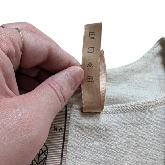 Indygena Tunic Dress Cream Beige Pockets V Neck Drawstring Waist Women's size XL - Picture 9 of 14